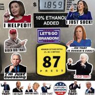 i did that biden sticker combo pack! kamala harris, pelosi, fauci, joe gas & 🚀 let's go brandon decals - waterproof, funny & easy to remove - 300pcs green vinyl stickers логотип