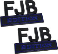 2pcs fjb edition sticker metal emblems 3d fender badge decal with strong adhesive car truck replacement stickers universal for chevrolet dodge all vehicles (black/blue логотип