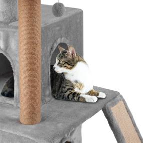 img 2 attached to Ahomdoo Cat Tree Sisal Scratching Post - Interactive Indoor Activity Furniture with 2 Room Play House for Kittens - Ideal for Keeping Your Cats Active and Entertained