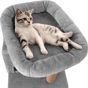 img 1 attached to Ahomdoo Cat Tree Sisal Scratching Post - Interactive Indoor Activity Furniture with 2 Room Play House for Kittens - Ideal for Keeping Your Cats Active and Entertained