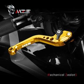 img 3 attached to 🏍️ MZS Adjustable Round CNC Gold Motorcycle Clutch and Brake Levers, Compatible with YZF R1 2004-2008 & YZF R6 2005-2016