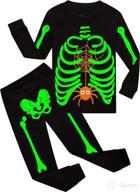 🎃 glow-in-the-dark halloween pajamas for kids boys | skeleton sleepwear set | cotton 2 pcs clothes logo