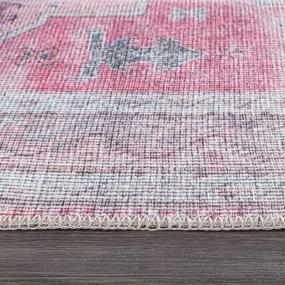 img 2 attached to 5'X7' Distressed Transitional Bohemian Area Rug, Eco-Friendly And Stain Resistant, Premium Recycled Material, Machine Washable, Multi-Color By Rugshop