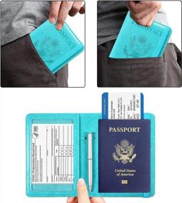 img 1 attached to ACdream Passport And Vaccine Card Holder Combo - RFID Blocking Travel Organizer With CDC Vaccination Card Slot, Leather Protector For Women And Men In Sky Blue