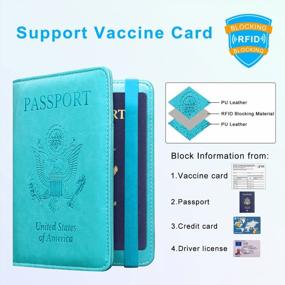img 2 attached to ACdream Passport And Vaccine Card Holder Combo - RFID Blocking Travel Organizer With CDC Vaccination Card Slot, Leather Protector For Women And Men In Sky Blue