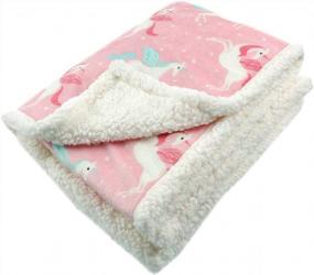 img 3 attached to Super Soft Sherpa Throw Blanket For All Ages - Luxurious Fleece Minky Blanket With Sherpa Plush Backing In Lovely Pink Unicorn Design (50 X 60 Inches)