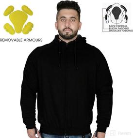 img 3 attached to 🏍️ ChoCho Track Motorbike Hoodie with CE Armored Protection - Zip up Motorcycle Jacket in Black and Gray Fleece Lining