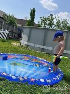 img 1 attached to Chuchik Splash Pad For Toddler Fun – 68” Water Play Mat With Sprinkler, Outdoor Inflatable Water Park For Kids, Wading Pool With Learning Capabilities, Easy Install, Anti-Slip Design, 0.25Mm Thick review by Kendrick Barron