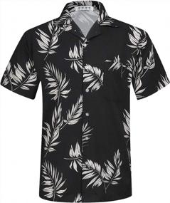 img 4 attached to Floral Hawaiian Aloha Shirts For Men - Perfect For Casual Beach Days