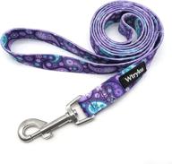 🌸 wtryku purple flower dog leash for small, medium, and large dogs - durable, cute leash for walking and training puppies - 4ft/5ft/6ft length, 5/8" wide logo