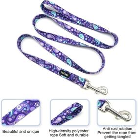 img 3 attached to 🌸 Wtryku Purple Flower Dog Leash for Small, Medium, and Large Dogs - Durable, Cute Leash for Walking and Training Puppies - 4FT/5FT/6FT Length, 5/8" Wide