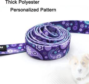 img 1 attached to 🌸 Wtryku Purple Flower Dog Leash for Small, Medium, and Large Dogs - Durable, Cute Leash for Walking and Training Puppies - 4FT/5FT/6FT Length, 5/8" Wide