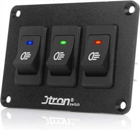 img 3 attached to DC 12V Universal Car Switch Panel, Jtron 3-In-1 Racing Car Rocker Switch Panel Combination Toggle Switch Ignition On Off Engine Start Push Button For RV Yacht Modification(12V 20A/Red+Green+Blue)