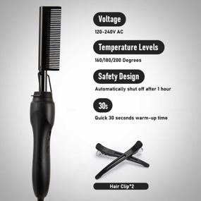 img 2 attached to Multifunctional Hot Comb Hair Straightener For Black Hair - Electric Heating Pressing Comb With Copper Coating - Perfect For Wigs And Natural Hair - Includes Two Bonus Gifts - 1 Pack (Black)