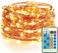 24 keys remote dimmable 100leds 33ft warm white waterproof fairy string lights plug in for indoor & outdoor wedding birthday valentines day decor by moobibear logo