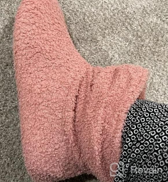 img 1 attached to 👢 LongBay Women's Cozy Fur Bootie Slippers with Curly Fleece Lining, Plush Memory Foam, and Comfy House Shoes review by Michael Miles