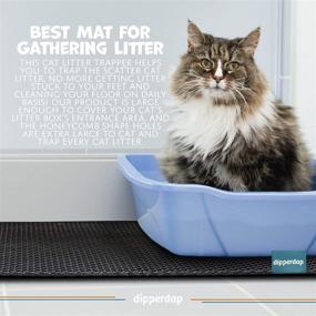 img 1 attached to Dipperdap Cat Litter Trapping Mat with Handles - Honeycomb Design, Double Layer, Easy-to-Clean Waterproof Materials