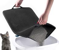 dipperdap cat litter trapping mat with handles - honeycomb design, double layer, easy-to-clean waterproof materials logo