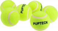 6 pack pupteck tennis balls for dogs - squeaky bouncy ball toys for outdoor training & fetching playing логотип
