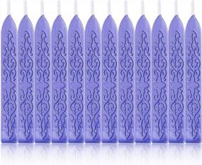 img 4 attached to Набор из 12 сургучных палочек с фитилями античного металлического фиолетового цвета, идеально подходящих для сургучных штампов и рукописей – Totem Fire Seal Wax