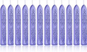 img 3 attached to Набор из 12 сургучных палочек с фитилями античного металлического фиолетового цвета, идеально подходящих для сургучных штампов и рукописей – Totem Fire Seal Wax