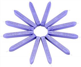img 1 attached to Набор из 12 сургучных палочек с фитилями античного металлического фиолетового цвета, идеально подходящих для сургучных штампов и рукописей – Totem Fire Seal Wax