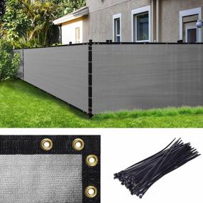 img 4 attached to Amgo Heavy Duty Grey Fence Privacy Screen Windscreen - Commercial And Residential Grade With 90% Blockage, Bindings And Grommets Included, Custom Sizes Available
