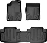 smartliner custom fit floor mats for 2012-2016 honda cr-v - black 2 row liner set - all models logo