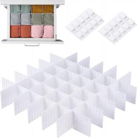 img 4 attached to MaidMAX 15Pcs Drawer Dividers For Clothes Adjustable Drawer Organizer For Underwear Makeup Kitchen Utensils Tools 16” X 2.7” DIY Dresser Drawer Separators Organizers For Bedroom Kitchen Office