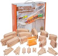 56 piece wooden train track expansion pack - compatible with thomas, brio, chuggington and imaginarium sets by orbrium toys. logo