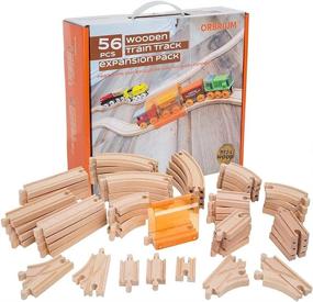 img 1 attached to 56 Piece Wooden Train Track Expansion Pack - Compatible With Thomas, Brio, Chuggington And Imaginarium Sets By Orbrium Toys.