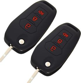 img 3 attached to Silicone Key Fob Cover Remote Protector Compatible With Ford F150 F250 F350 F450 F550 Explorer Ranger Escape Interior Accessories