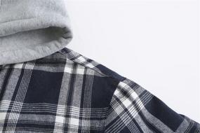 img 1 attached to Men'S Long Sleeve Plaid Flannel Shirt Jacket With Hood And Quilted Lining - PEGENO