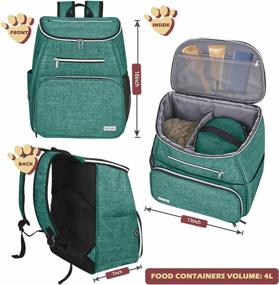 img 2 attached to BAGLHER Dog Travel Backpack With Collapsible Bowls And Food Baskets - Airline Approved Pet Supplies For Easy Traveling In Green