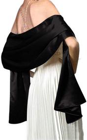 img 1 attached to Satin Shawl Evening Party Silver Women's Accessories via Scarves & Wraps