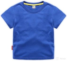 img 4 attached to 👕 AdaliaFaye Kids Crewneck Cotton Solid T-Shirts: Premium Comfort for Boys and Girls