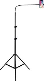 img 4 attached to 📱 HAITENT 7.2 Feet Extendable Phone Floor Tripod Stand - 98 Inch Height, Gooseneck, Universal Mount, Carry Bag - Ideal for Live Streaming