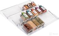 🌶️ clear ligne collection: 3-tier slanted spice rack & drawer organizer for kitchen cabinets - expandable design for spice jars, seasoning bottles - easy installation logo