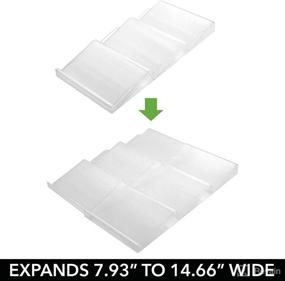 img 2 attached to 🌶️ Clear Ligne Collection: 3-Tier Slanted Spice Rack & Drawer Organizer for Kitchen Cabinets - Expandable Design for Spice Jars, Seasoning Bottles - Easy Installation