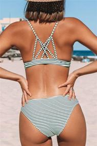 img 2 attached to 👙 CUPSHE Women's Summer Stripe Swimwear - Find Trendy Women's Clothing at Swimsuits & Cover Ups