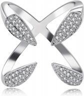 x-кольцо uloveido с платиновым покрытием и крестообразным дизайном, с 4 когтями и потрясающими камнями кубического циркония, регулируемое кольцо свободного размера для женщин - y447 логотип