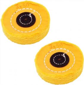 img 2 attached to Enhance Your Metalworking Projects With NIUPIKA'S Yellow Soft Cotton Polishing Buffing Wheel Bench Grinder