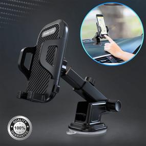 img 3 attached to 📱 SIISTEM Phone Mount for Car: Ultimate Universal Holder with Suction Cup, Release Button & Lock Mechanism for Dashboard/Windshield