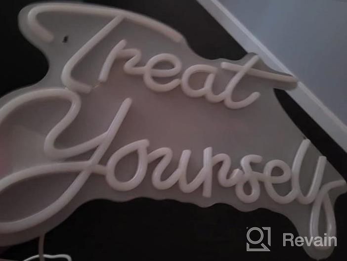 img 1 attached to Neon Signs White LED Sign: Treat Yourself To Bedroom Wall Decor For Birthday Gift, Party Home Decor & Wedding Bar! review by Joseph Rasmussen