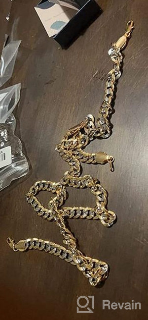 img 1 attached to U7 Men's 18K Gold Plated Miami Cuban Chain Necklace - Available in 9MM, 12MM and 15MM - Lengths 14-30 Inches with Strong Curb Links and Gift Box Included review by Francis Heart