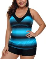 plus size tankini set: gloria&sarah women's criss cross strappy two piece swimsuit l-xxxl logo