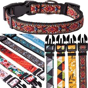 img 2 attached to 🐾 Premium Designer Dog Collars: Stylish Patterns for Small, Medium & Large Male and Female Dogs - Long Lasting, Adjustable, and Durable