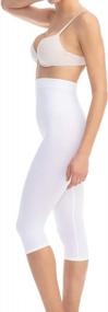 img 2 attached to Women'S High-Waisted Anti-Cellulite Massage Capri Leggings By Farmacell 123 - 100% Made In Italy