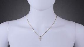 img 3 attached to Stunning 14K Yellow Gold Diamond Cross Pendant With 18 Inch Chain For Women By Peora