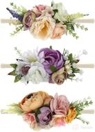 adorable baby floral headbands - 3pcs set flower crown hairbands for newborn infant toddler girls' fashion accessories logo